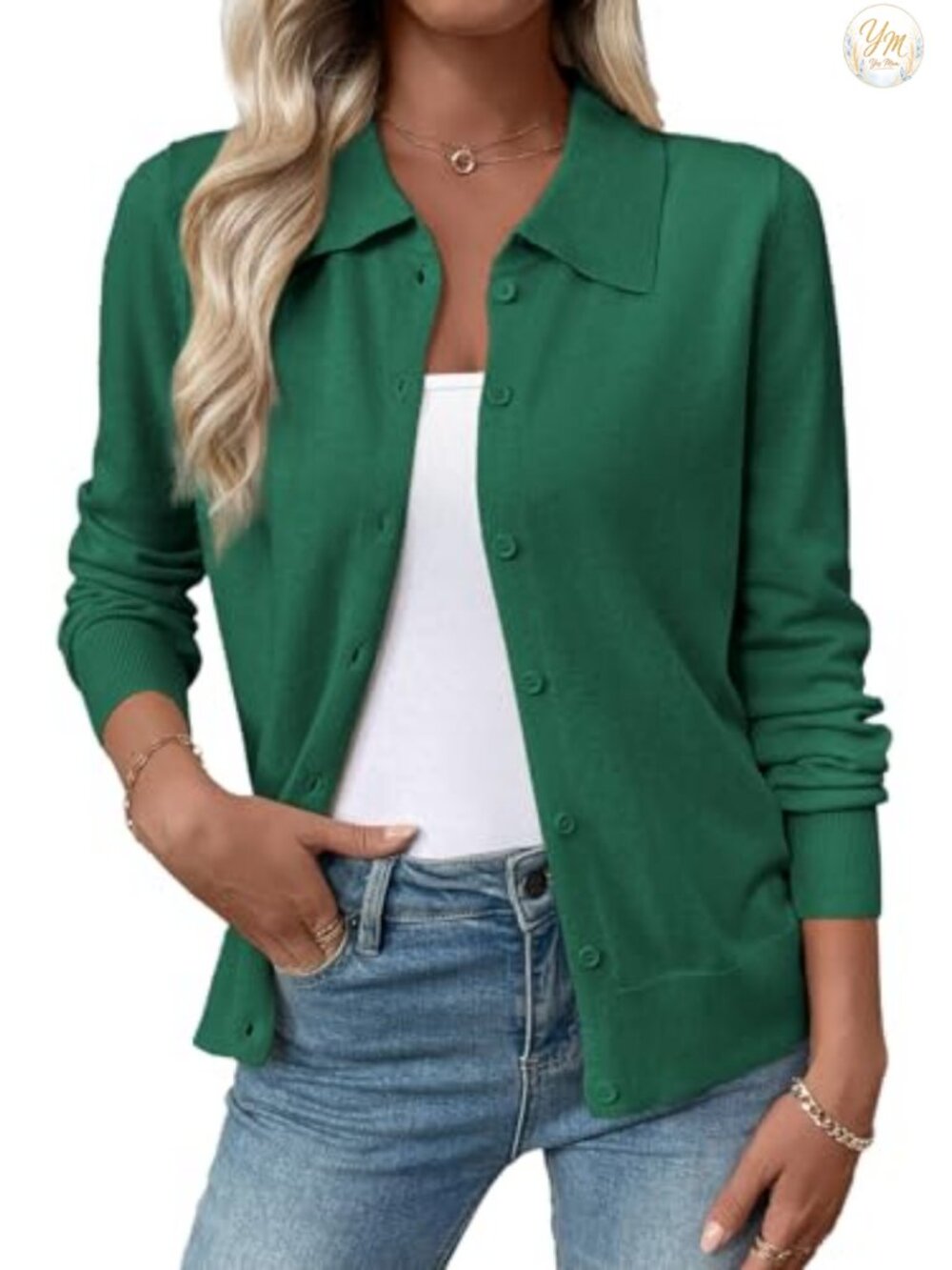 Wool Blend Button Down Cardigan Sweater Lightweight Fall Layering